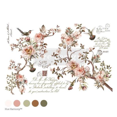 Re-Design with Prima - Transfer Aufkleber 24x35 Inch "Blossom Tweet" Decor Transfer 4 Bogen 