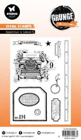 Studio Light - Stempelset "Typewriter & Labels" Clear Stamps Grunge Collection