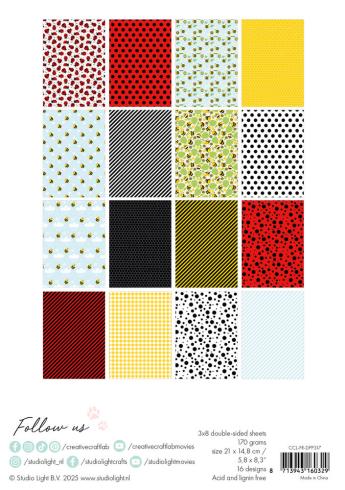 Creative Craft Lab - Studio Light - Friendz Designpapier "Bee-Lightful " Paper Pack 21x14,8 cm - 24 Bogen