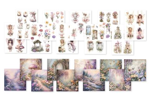 Dutch Doobadoo - Designpapier "Woodland Springs" Paper Pack 20x20cm - 10 Bogen