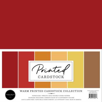Carta Bella - Cardstock "Warm Printed" Coordinating Solids Paper Pack 12x12 Inch - 12 Bogen