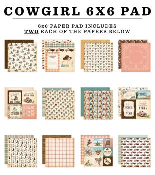 Carta Bella - Designpapier "Cowgirl" Paper Pad 6x6 Inch - 24 Bogen