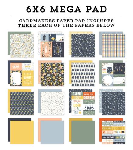 Echo Park - Designpapier "Firefly" Cardmakers Mega Pad 6x6 Inch - 48 Bogen