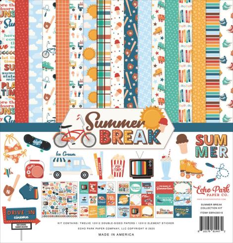 Echo Park - Designpapier "Summer Break" Collection Kit 12x12 Inch - 12 Bogen