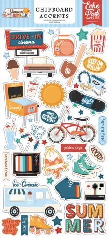 Echo Park - Sticker "Summer Break" Chipboard 6x13 Inch