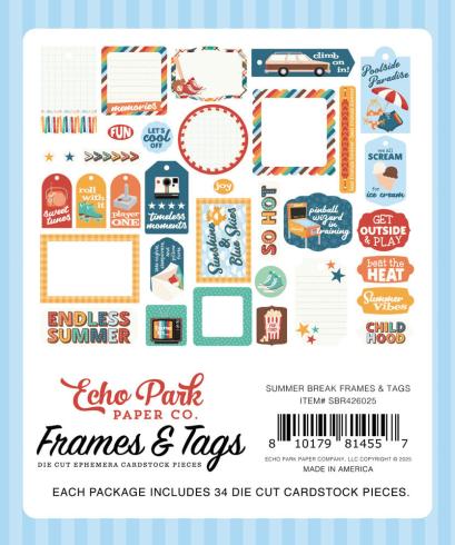 Echo Park - Stanzteile & Anhänger "Summer Break" Frames & Tags 