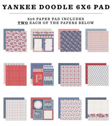 Echo Park - Designpapier "Yankee Doodle" Paper Pack 6x6 Inch - 24 Bogen