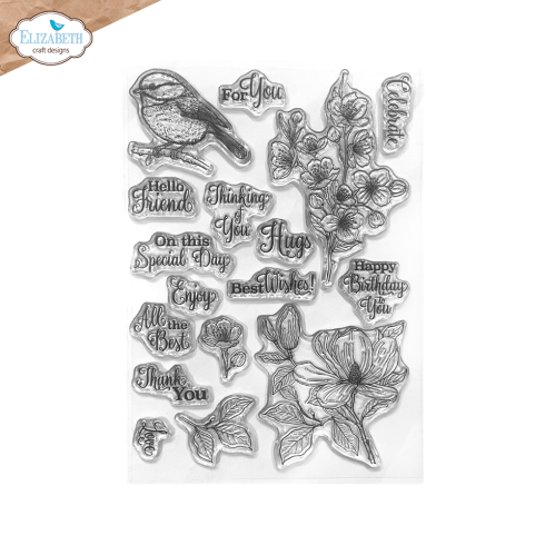 Elizabeth Craft Designs - Stempelset "Floral Branches & Sentiments" Clear Stamps