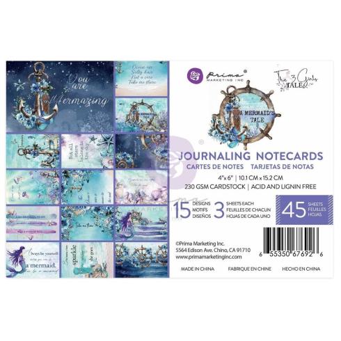 Prima Marketing - Designpapier "A Mermaid's Tale" Paper Pack - Journaling Cards 4x6 Inch - 45 Bogen
