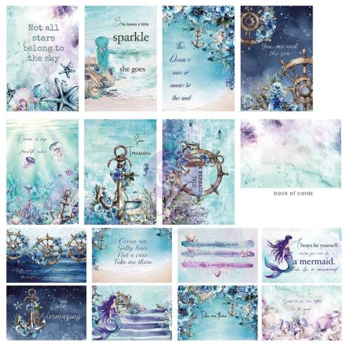 Prima Marketing - Designpapier "A Mermaid's Tale" Paper Pack - Journaling Cards 4x6 Inch - 45 Bogen