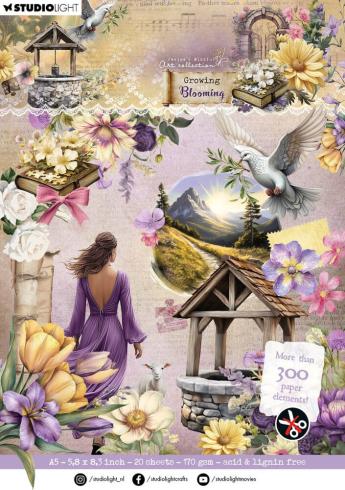 Studio Light - Stanzteile "Growing & Blooming" Die Cut Block - 20 Bogen
