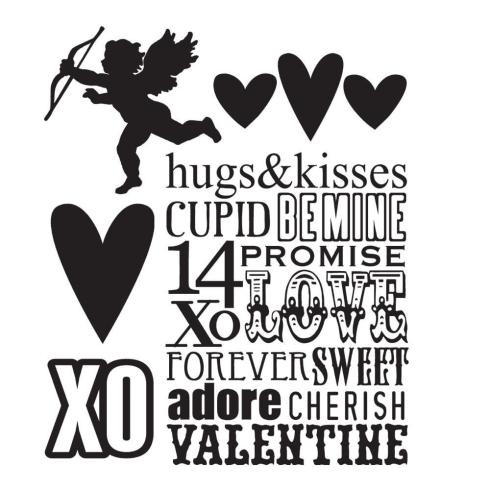 Stampers Anonymous - Gummistempelset "Valentine Silhouettes" Cling Stamp Design by Tim Holtz