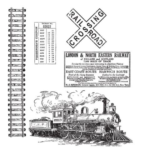 Stampers Anonymous - Gummistempelset "On The Railroad" Cling Stamp Design by Tim Holtz