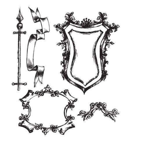 Stampers Anonymous - Gummistempelset "Sketch" Cling Stamp Design by Tim Holtz