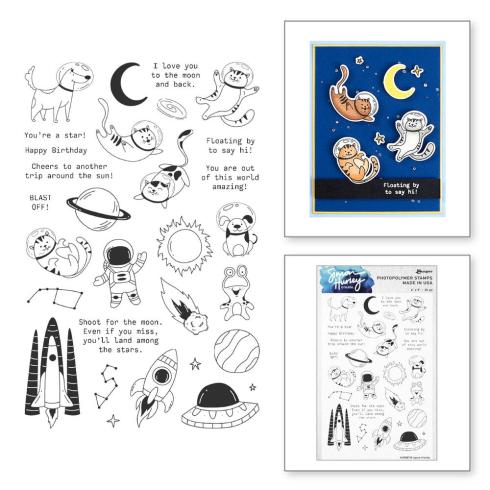 Spellbinders - Stempelset & Stanzschablone "Space Friends" Clear Stamps & Dies