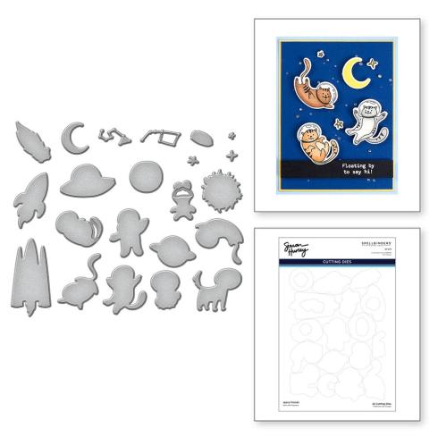 Spellbinders - Stempelset & Stanzschablone "Space Friends" Clear Stamps & Dies