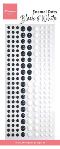 Marianne Design - Klebeperlen "Black & White" Enamel Dots