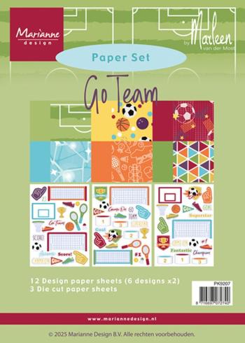 Marianne Design - Designpapier "Go Team" Paper Pad A5 - 12 Bogen 