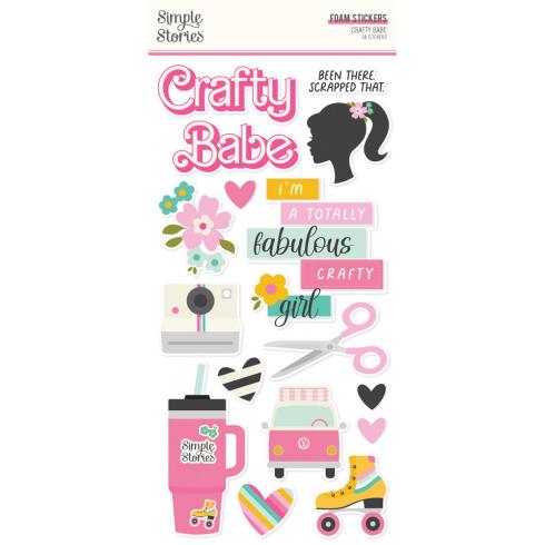 Simple Stories - Aufkleber "Crafty Babe" Foam Sticker