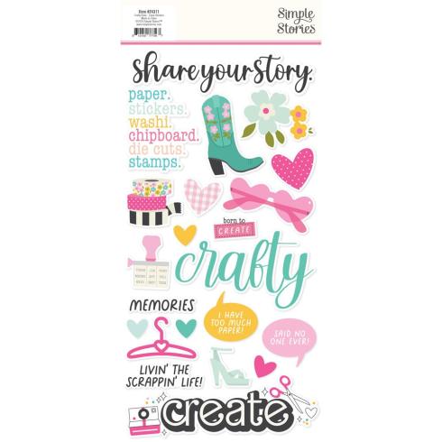 Simple Stories - Aufkleber "Crafty Babe" Foam Sticker
