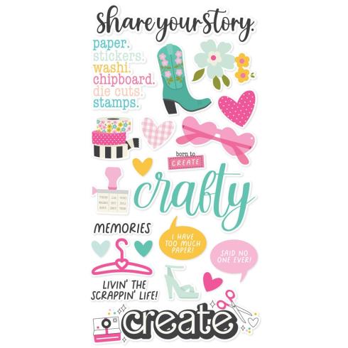 Simple Stories - Aufkleber "Crafty Babe" Foam Sticker