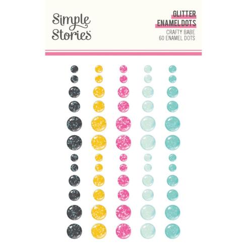 Simple Stories - Enamel Dots "Crafty Babe" 60 Stück 