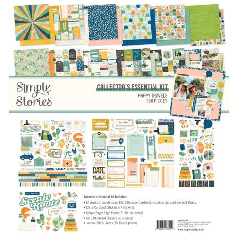 Simple Stories - Collectors Essential Kit "Happy Travels" 12 Bogen Designpapier
