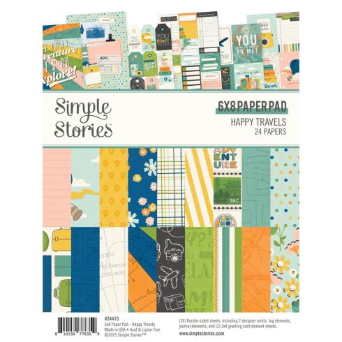 Simple Stories - Designpapier "Happy Travels" Paper Pack 6x8 Inch - 24 Bogen