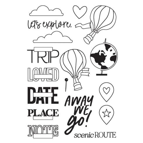 Simple Stories - Stempelset "Happy Travels" Clear Stamps 