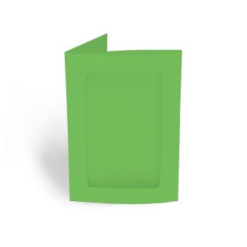 Passepartoutkarte rechteck 3-Fach DIN B6 in struktur apfelgrün