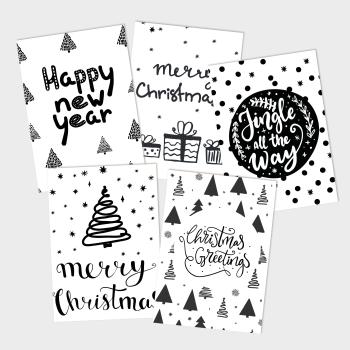 Weihnachtskarten-Bundle DIN A6 "Black White" | Grußkarten-Set | Postkarten