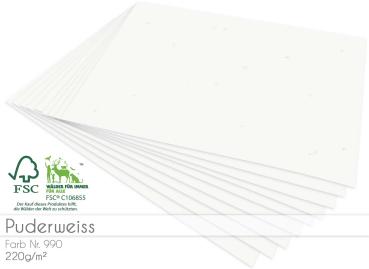 Cardstock "Recycling" - Bastelpapier 220g/m² DIN A4 in puderweiss