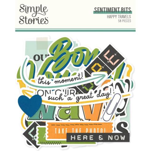 Simple Stories - Stanzteile "Happy Travels" Sentiment Bits & Pieces 