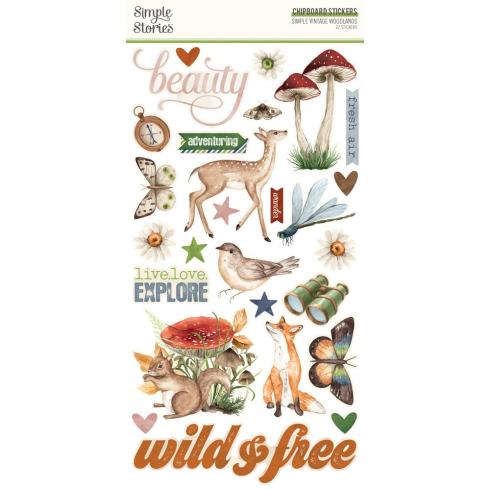 Simple Stories - Aufkleber "Vintage Woodlands" Chipboard Sticker 