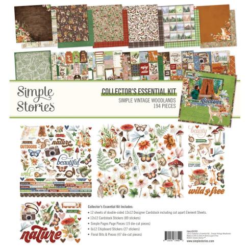 Simple Stories - Collectors Essential Kit "Vintage Woodlands" 12 Bogen Designpapier