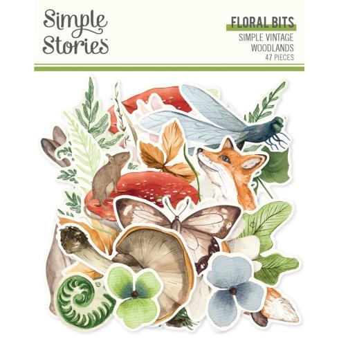 Simple Stories - Stanzteile "Vintage Woodlands" Floral Bits & Pieces 
