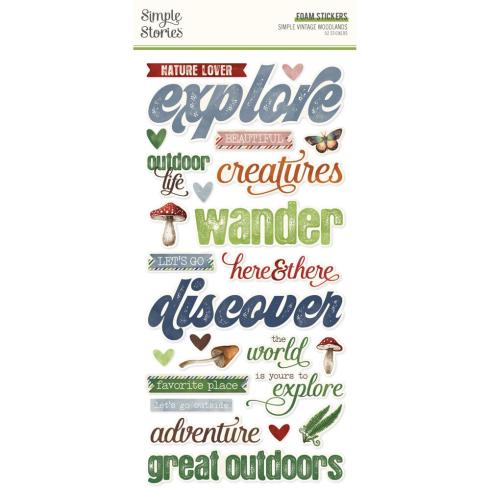 Simple Stories - Aufkleber "Vintage Woodlands" Foam Sticker