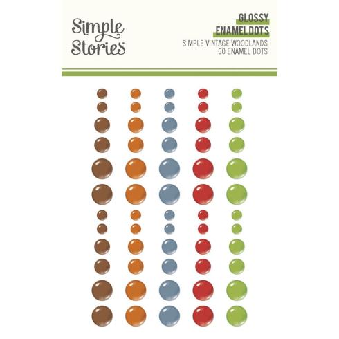 Simple Stories - Enamel Dots "Vintage Woodlands" 60 Stück 