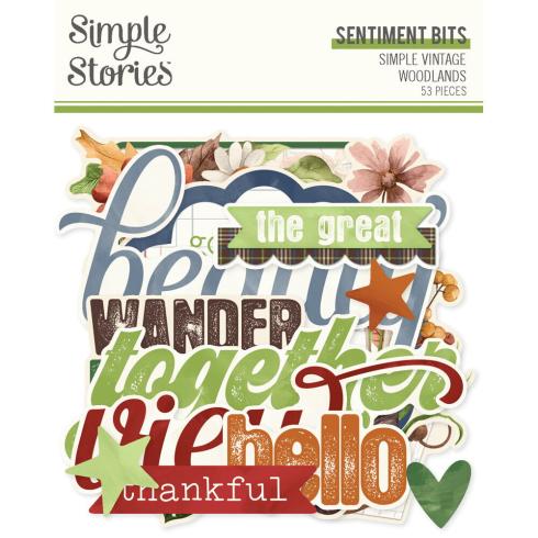 Simple Stories - Stanzteile "Vintage Woodlands" Sentiment Bits & Pieces 