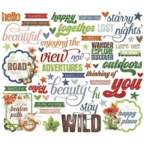 Simple Stories - Stanzteile "Vintage Woodlands" Sentiment Bits & Pieces 