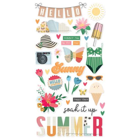 Simple Stories - Aufkleber "Sunny Days" Chipboard Sticker 