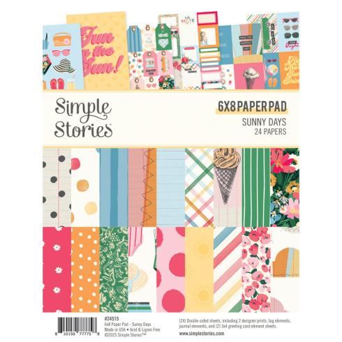Simple Stories - Designpapier "Sunny Days" Paper Pack 6x8 Inch - 24 Bogen