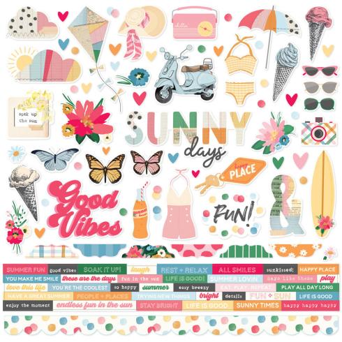 Simple Stories - Aufkleber "Sunny Days" Cardstock Sticker 