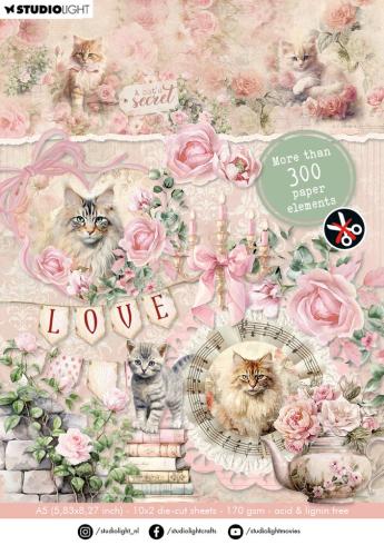 Studio Light - Stanzteile "A Cat's Secret" Die Cut Block - 20 Bogen