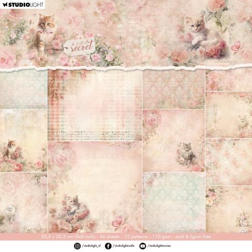 Studio Light - Designpapier "A Cat's Secret" Paper Pack 8x8 Inch - 36 Bogen