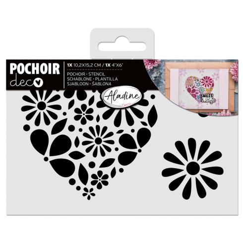 Aladine - Schablone 10x15cm "Heart Of Flowers" Stencil