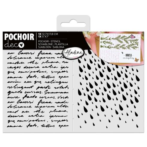 Aladine - Schablone 13x18cm "Written Words & Drops" Stencil
