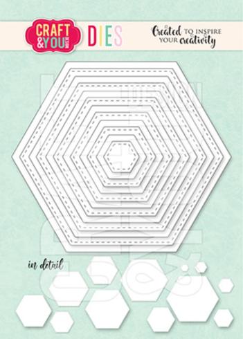 Craft & You Design - Stanzschablone "Hexagon Base" Dies