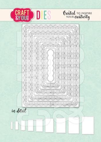 Craft & You Design - Stanzschablone "Rectangles Base Decorative Stiches" Dies
