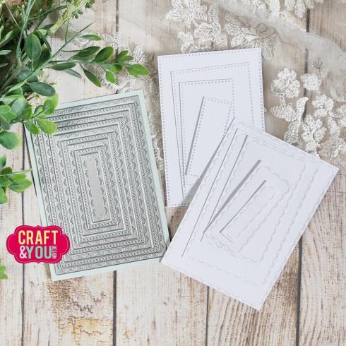 Craft & You Design - Stanzschablone "Rectangles Base Decorative Stiches" Dies